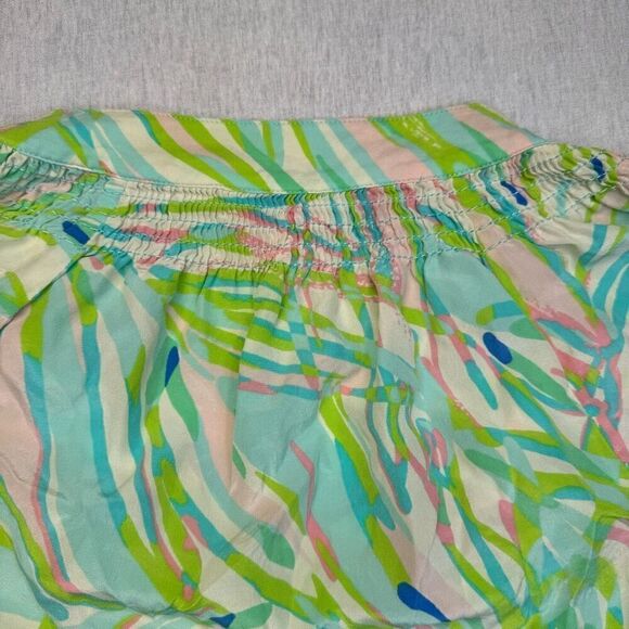 Lilly Pulitzer Women's Elsa 100% Silk Long Sleeve Shirt Green/Pink Sz XXS - Picture 9 of 9